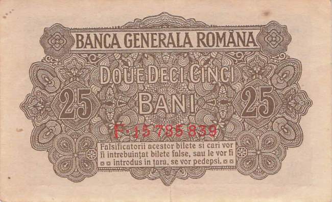 RRumänien 25 Bani ro.472ba 1917